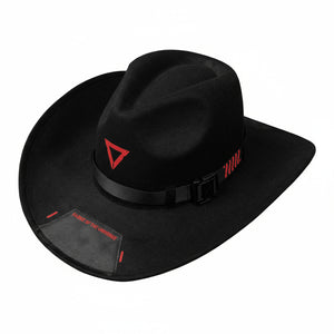 CH-1 Black Red Cowboy Hat