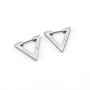 Triangle Silver Stainless Steel Earrings