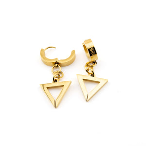 TR-08 Gold Triangle Earrings