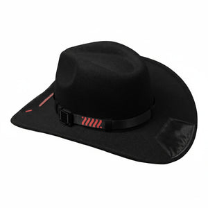 CH-1 Black Red Cowboy Hat