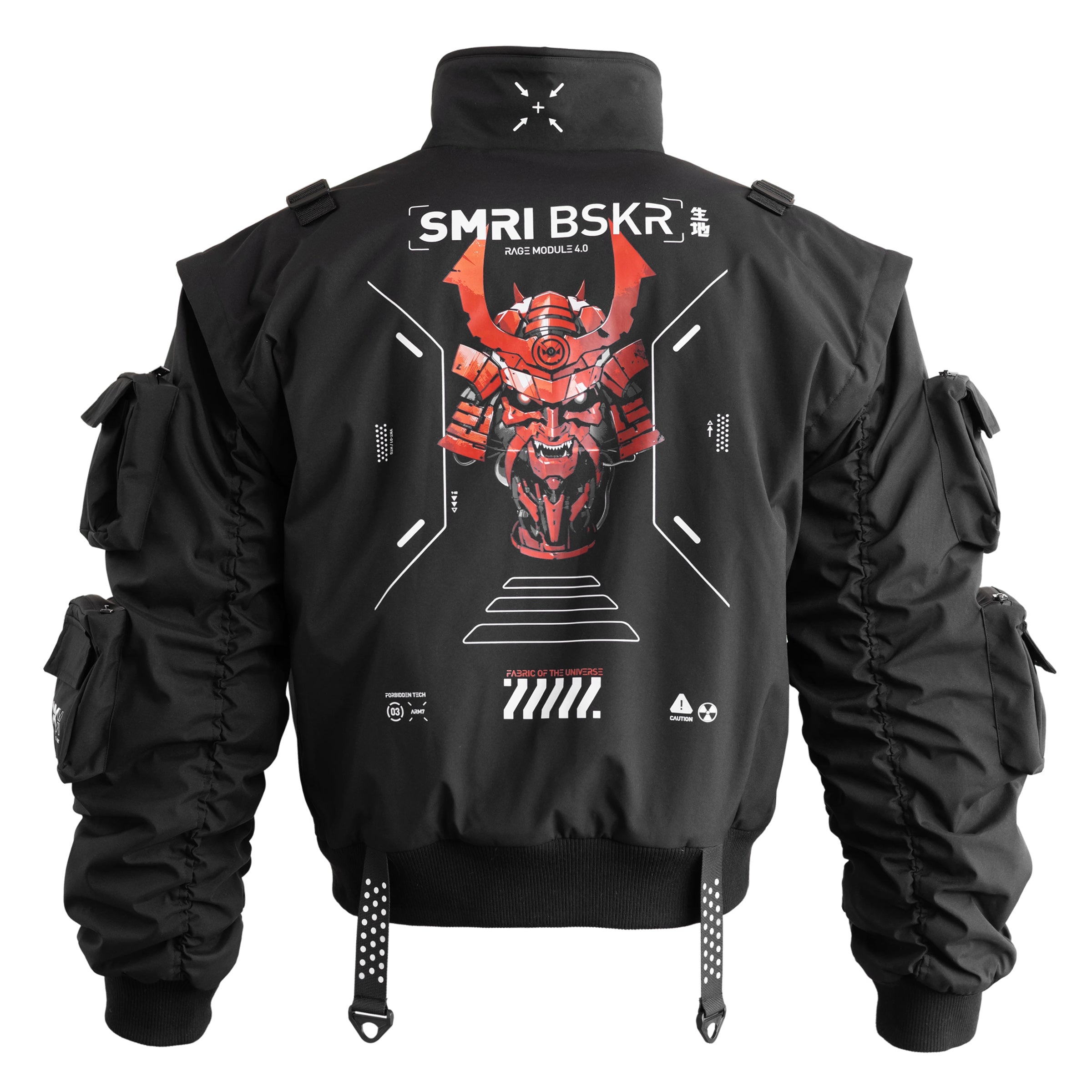 SMRI BSKR Black Bomber Jacket - Fabric of the Universe