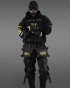 V3-S Black Gold Oversized Hoodie