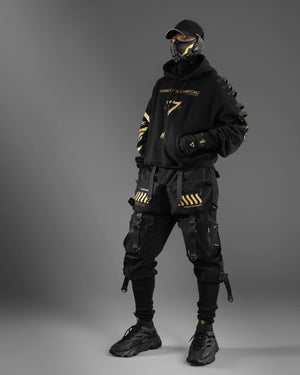 V3-S Black Gold Oversized Hoodie