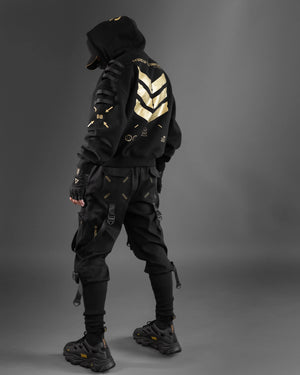 V3-S Black Gold Oversized Hoodie