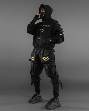 V3-S Black Gold Oversized Hoodie