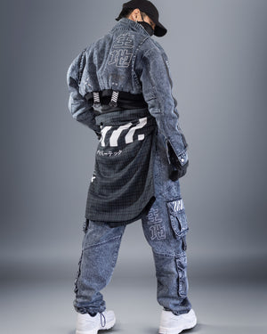 CDJ-Type 006R Acid Denim Crop Bomber