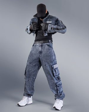 CDJ-Type 006R Acid Denim Crop Bomber