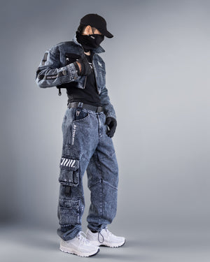 CDJ-Type 006R Acid Denim Crop Bomber