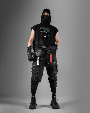 SLR-Type 011A Black Sleeveless Hoodie