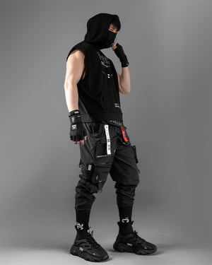 SLR-Type 011A Black Sleeveless Hoodie