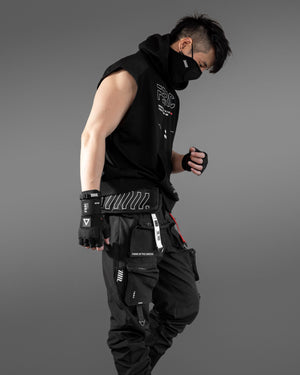 SLR-Type 011A Black Sleeveless Hoodie