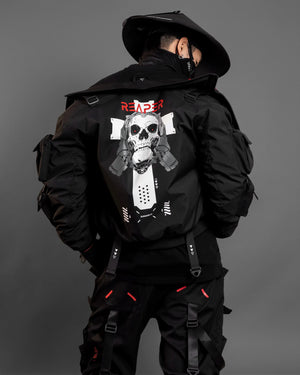 Reaper Black Short Bomber Jacket