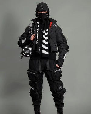 CRB-004 Black Crop Bomber Jacket