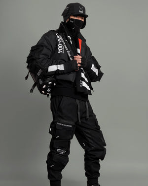 CRB-004 Black Crop Bomber Jacket