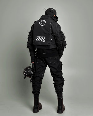 CRB-004 Black Crop Bomber Jacket