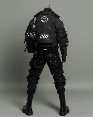 CRB-004 Black Crop Bomber Jacket