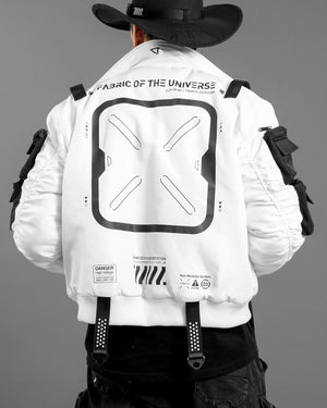 XB-04 White Short Bomber Jacket