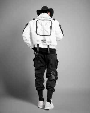 XB-04 White Short Bomber Jacket