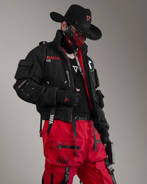 CH-1 Black Red Cowboy Hat