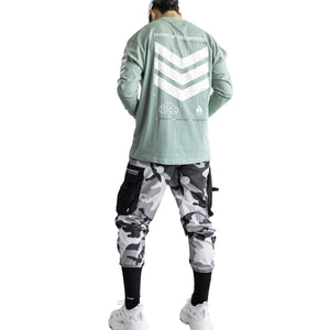 V3-3 Faded Green Long Sleeve T