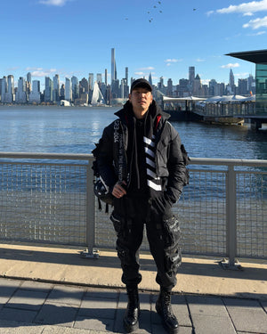 CRB-004 Black Crop Bomber Jacket