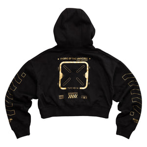XB-04 Black Gold Crop Hoodie
