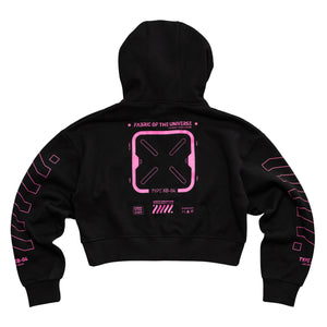 XB-04 Black Pink Crop Hoodie