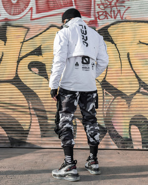 CRB-003 White Crop Bomber Jacket