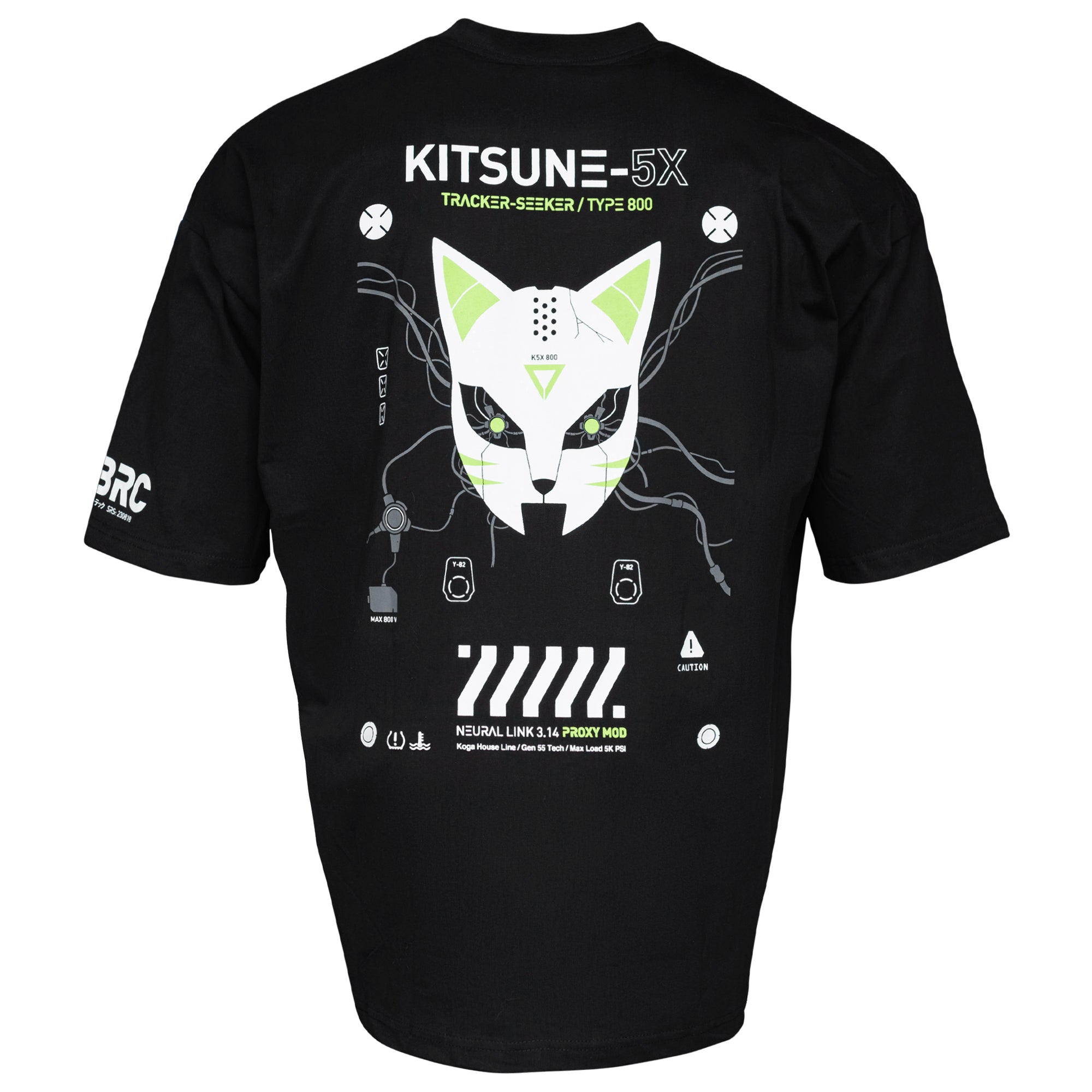 Kitsune-5X Black Oversized Short Sleeve T