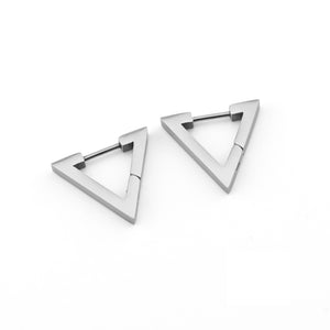 Triangle Silver Stainless Steel Earrings