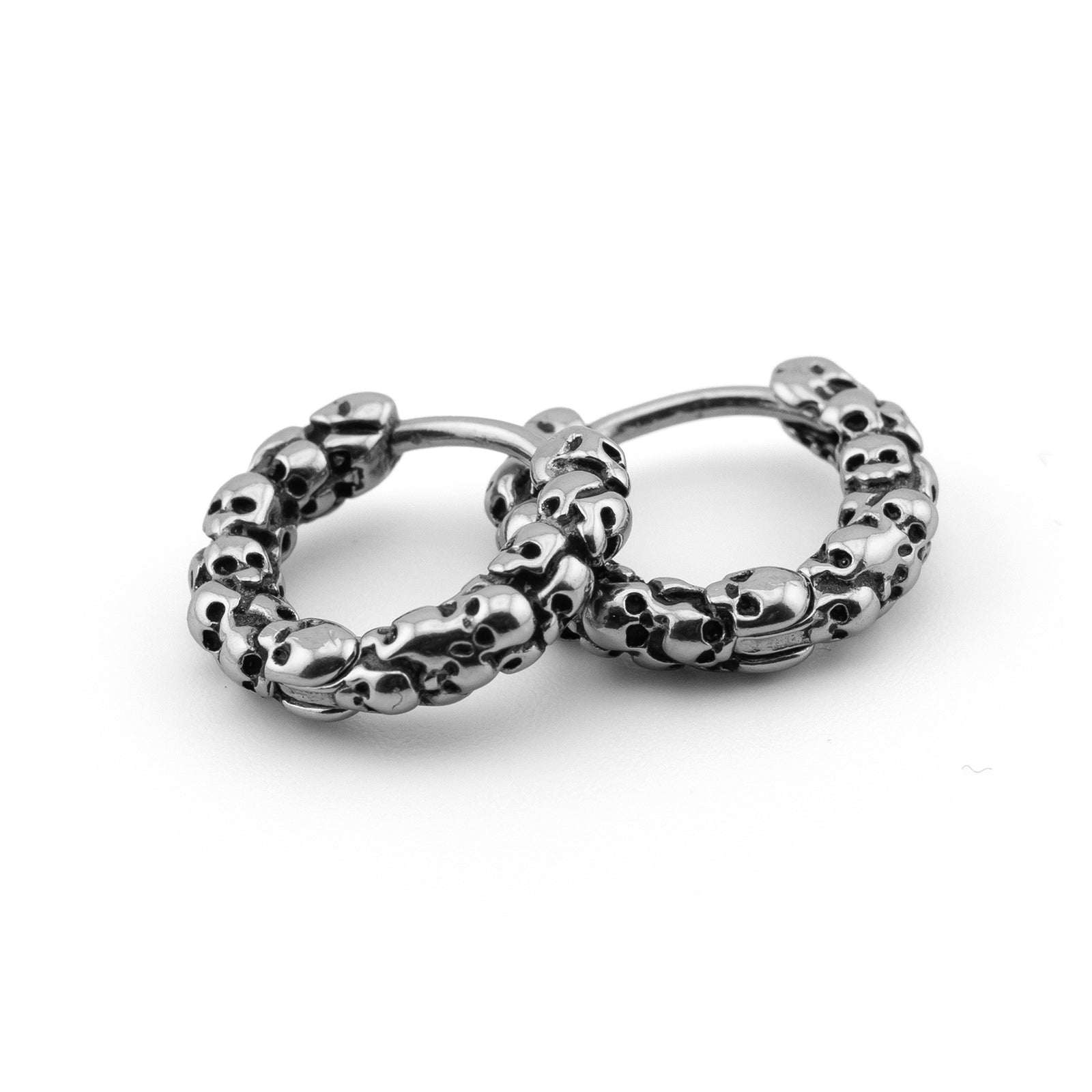 Mini Skulls Silver Stainless Steel Earrings