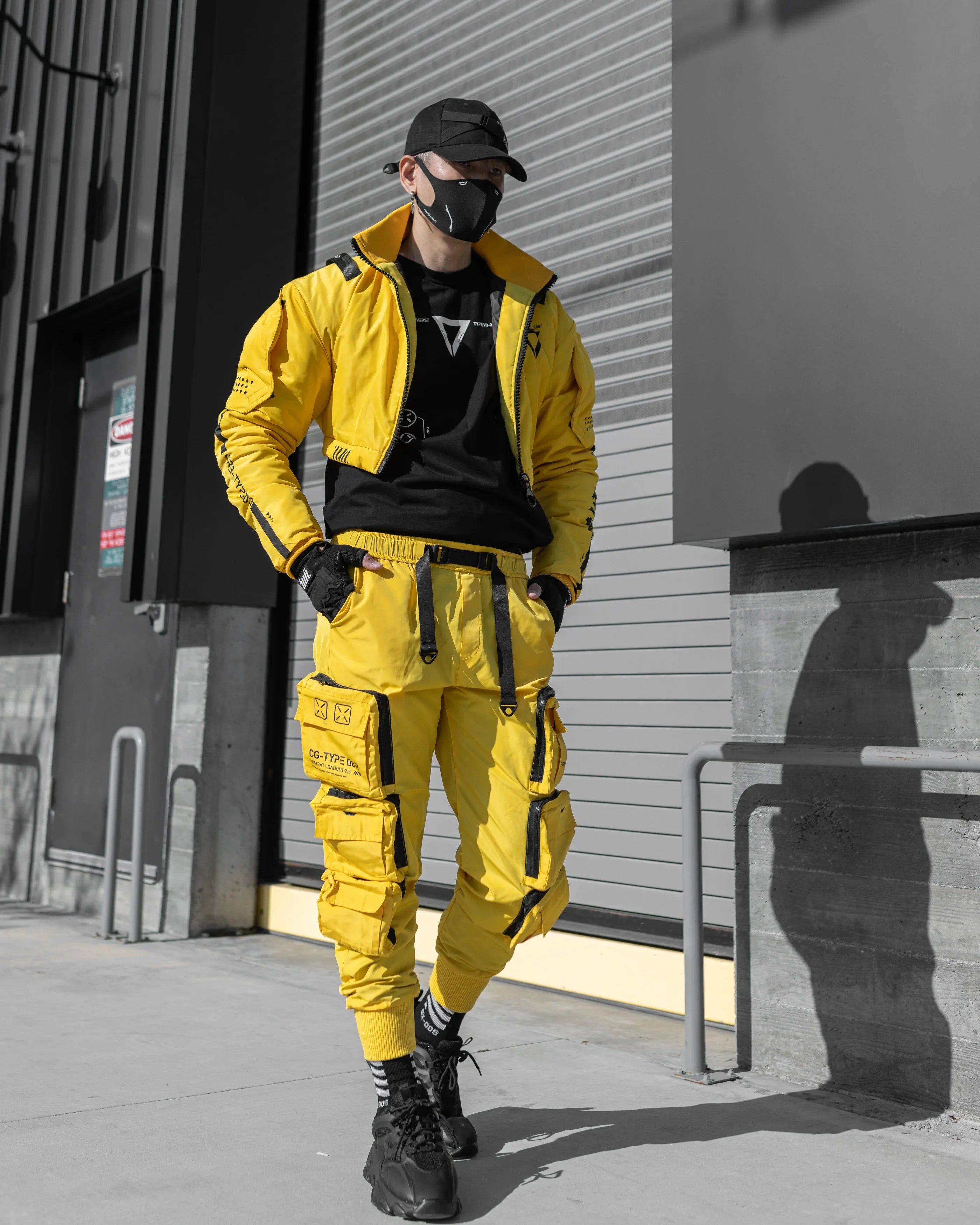 CRB-003 Blue Hood Crop Bomber Jacket