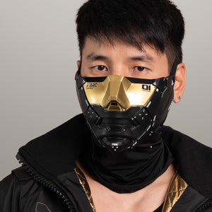 Genova Reborn Black Gold Half Mask