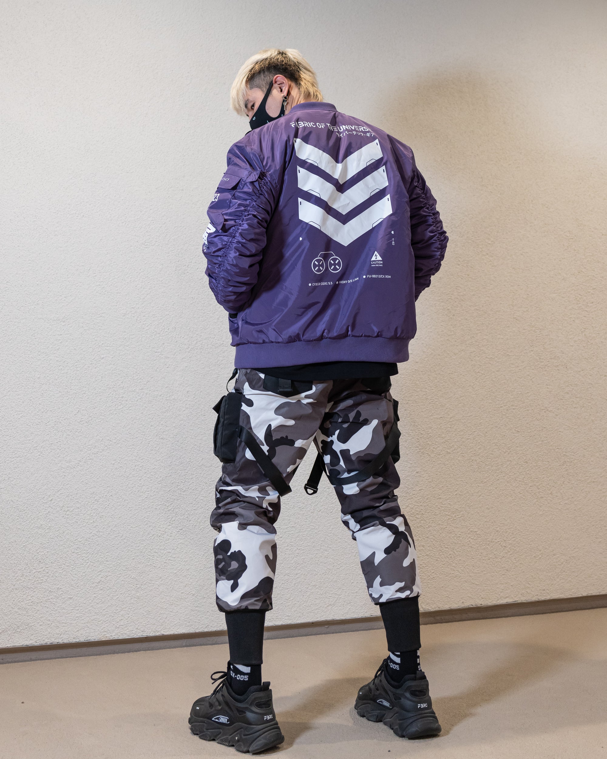 V3 3 Purple Bomber Jacket Fabric of the Universe