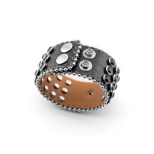 Stone Studded Pleather Bracelet