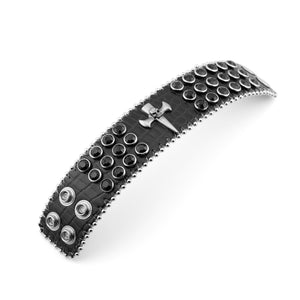 Stone Studded Pleather Bracelet