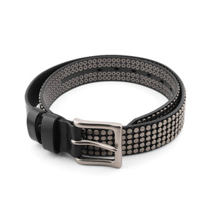 Array Studded Black Leather Belt