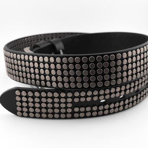 Array Studded Black Leather Belt