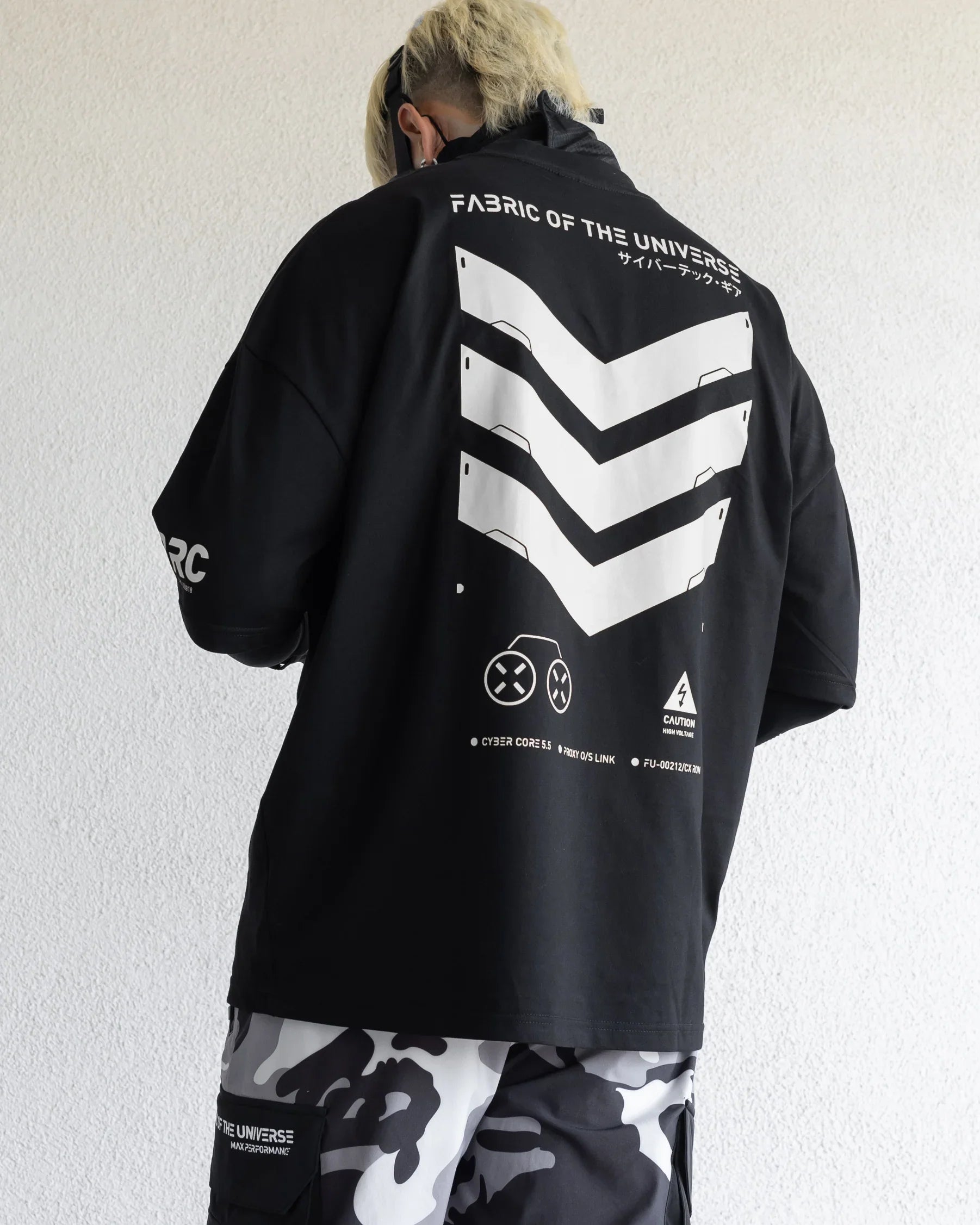V3-3 Black Oversized Short Sleeve T - Fabric of the Universe