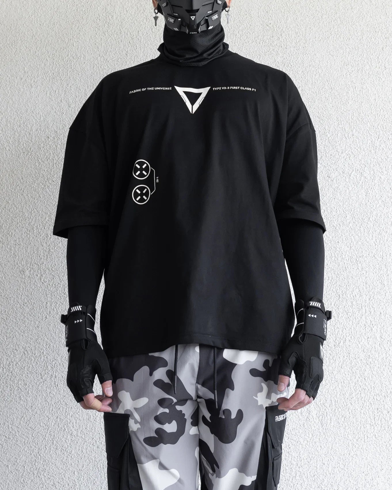 V3-3 Black Oversized Short Sleeve T - Fabric of the Universe