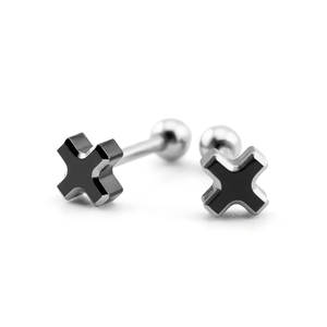Cross Stud Stainless Steel Earrings