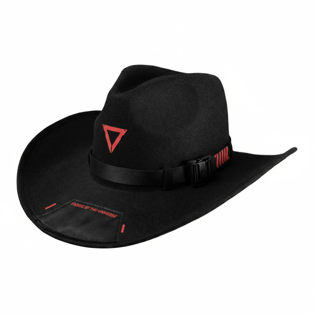 CH-1 Black Red Cowboy Hat