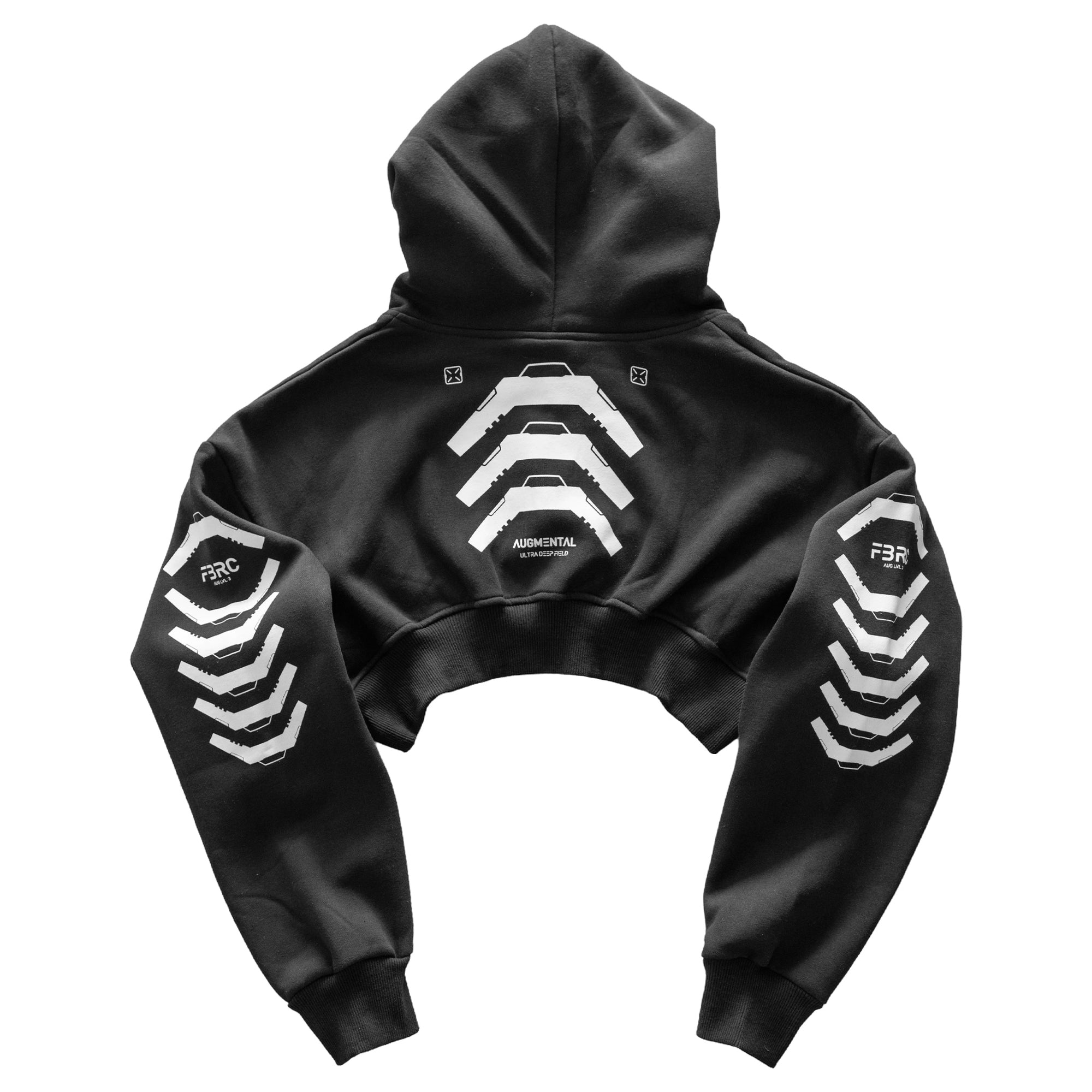 Augmental Black Super Crop Hoodie