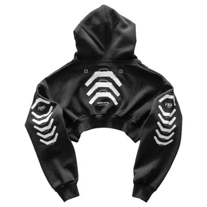 Augmental Black Super Crop Hoodie