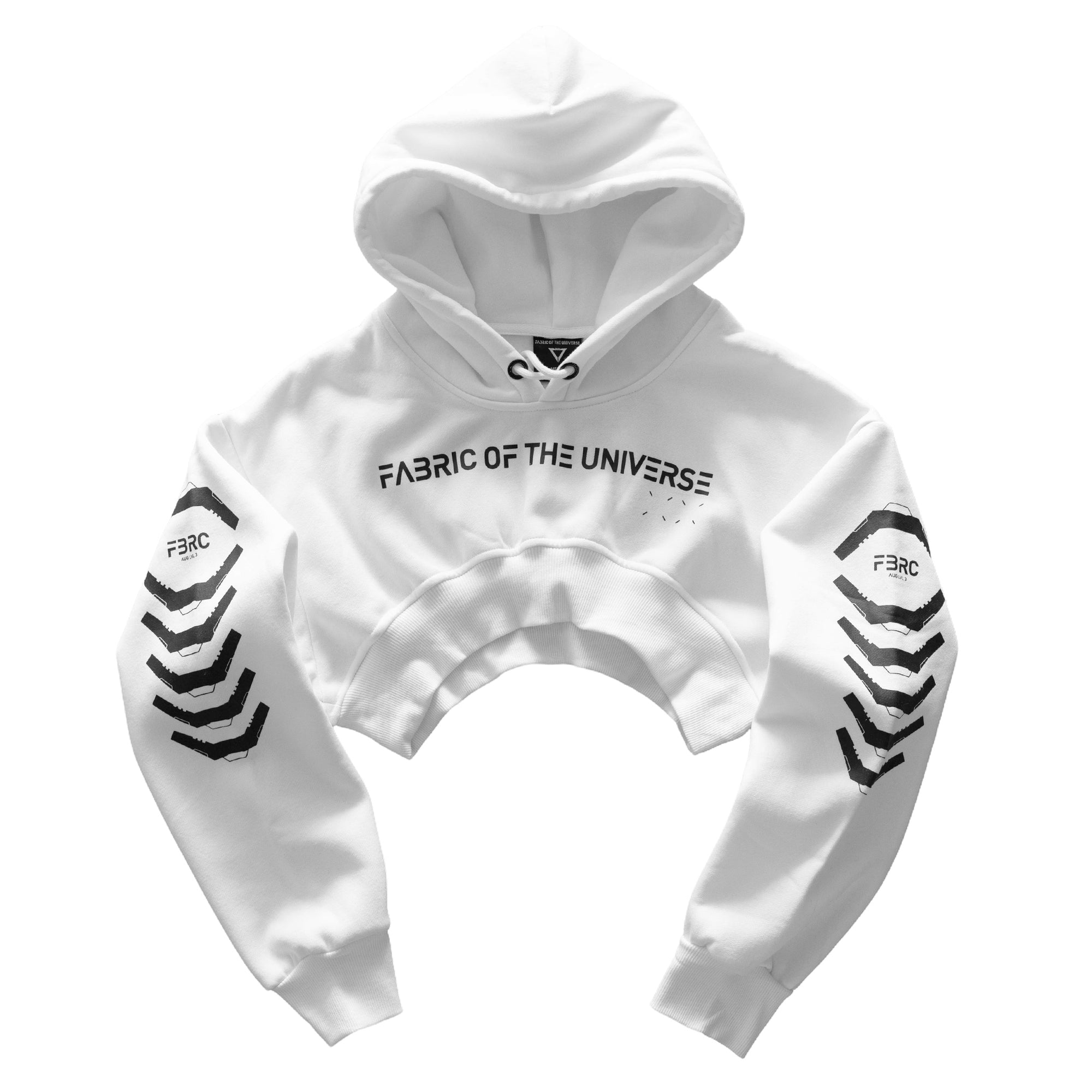 Augmental White Super Crop Hoodie