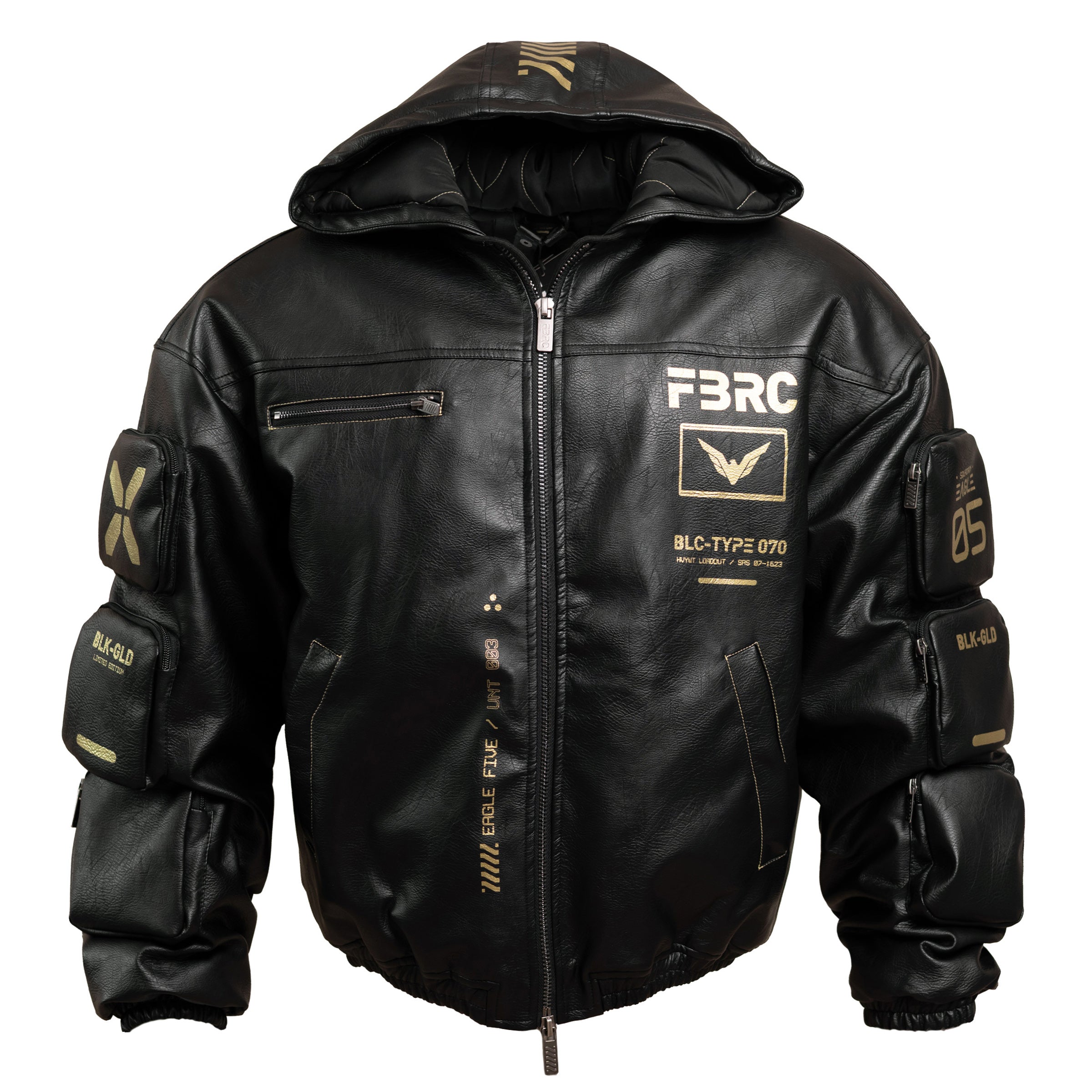 BLC-Type 070 Black Gold Leather Jacket - Fabric of the Universe