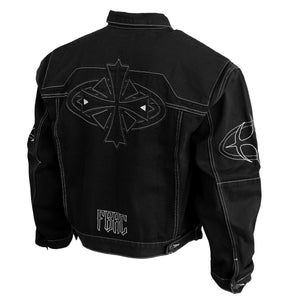 BRE-Cross Black Denim Jacket