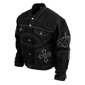 BRE-Cross Black Denim Jacket