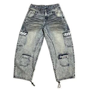 BRE-Type 009 Acid Wash Barrel Denim Pants
