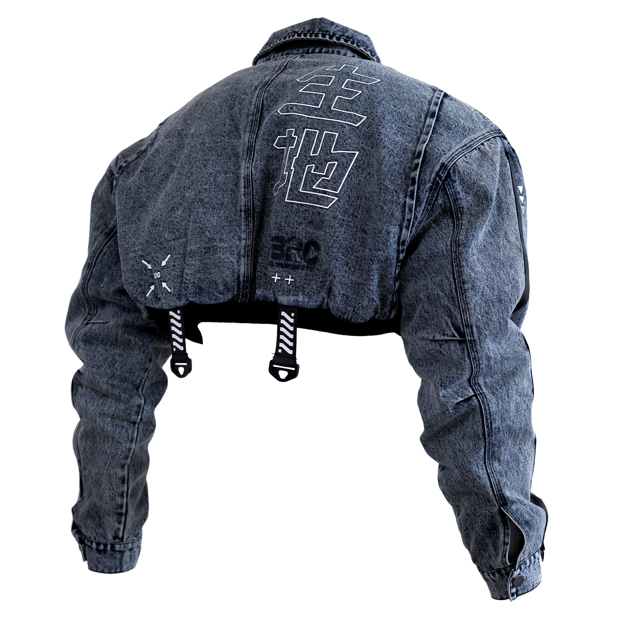 CDJ-Type 006R Acid Denim Crop Bomber - Fabric of the Universe